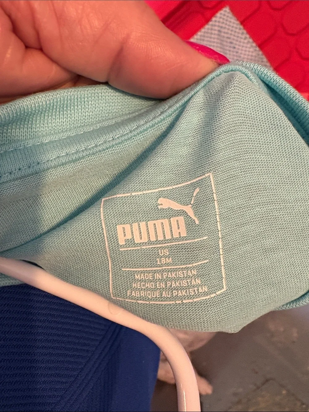 Puma Aqua, White & Pink Girls 2-Piece Pajama Set